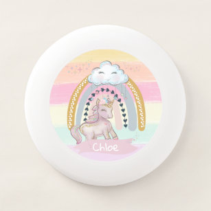 Wham-O Frisbee 🦄 Rainbow Unicorn Girl Nom personnalisé