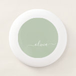 Wham-O Frisbee Sage Green Minimaliste Moderne Monogramme Élégant<br><div class="desc">Découvrez notre collection moderne minimaliste de monogramme Sage Green : Élégez votre esthétique avec une sophistication sereine et une élégance intemporelle. Notre collection présente des designs minimalistes dans une teinte verte sage et tranquille, complétés par des monogrammes raffinés adaptés à votre style personnel. De la papeterie polie aux accessoires polyvalents,...</div>