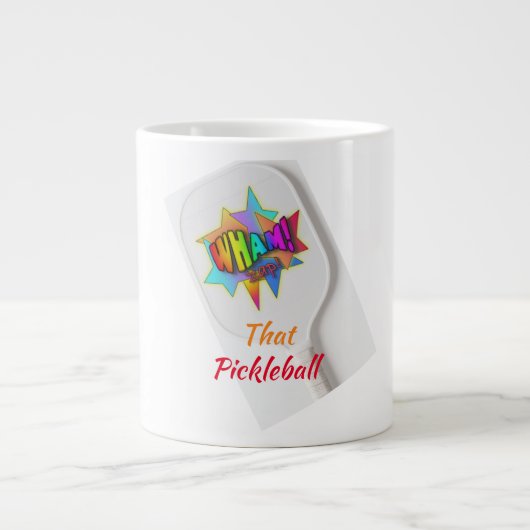 WHAM! Pickleball Coffee-Mok Extra Grote Beker (Voorkant)