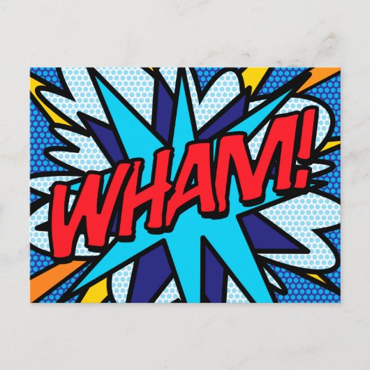 WHAM Pret Retro Stripboek Pop Art Aankondigingskaart (Voorkant)