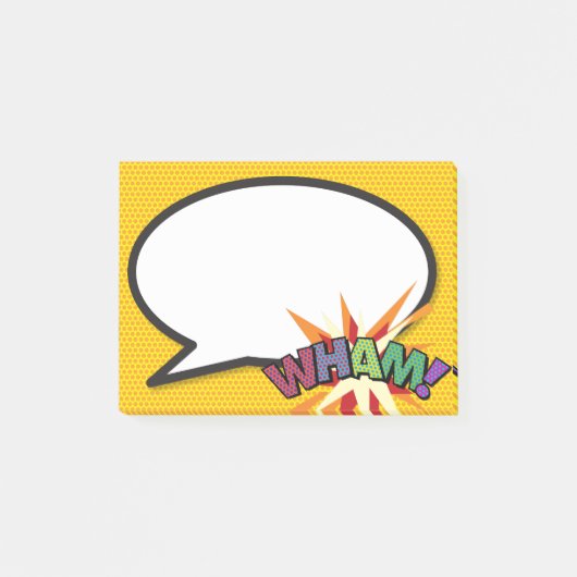 WHAM-spreekwolkplezier Moderne stripboekstijl Post-it® Notes (Voorkant)