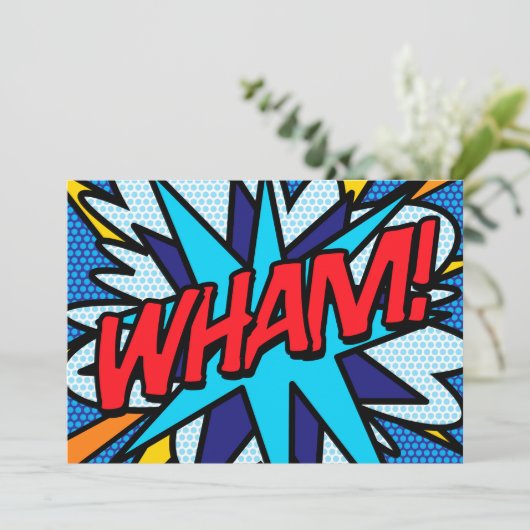 WHAM Uw Bericht Spraak Bubble Fun Retro Aankondiging (Staand voorkant)