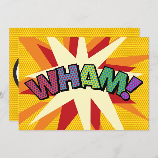 WHAM Uw Bericht Spraak Bubble Fun Retro Aankondiging (Voorkant / Achterkant)