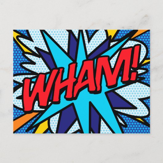 WHAM Uw Bericht Spraak Bubble Fun Retro Aankondigingskaart (Voorkant)