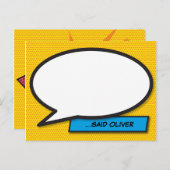 WHAM Your Message Speech Bubble Fun Retro Briefkaart (Voorkant / Achterkant)