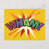 WHAM Your Message Speech Bubble Fun Retro Briefkaart (Achterkant)