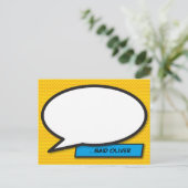 WHAM Your Message Speech Bubble Fun Retro Briefkaart (Staand voorkant)