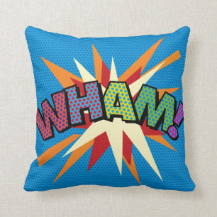 WHAM ZAP Grappige Moderne Koele Comic Book Pop Art Kussen