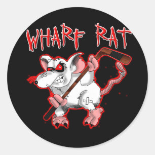 Wharf Rat Cartoon Mascot Ronde Sticker