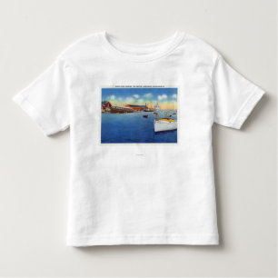 Wharf Scene die het scheepvaartschip toont Kinder Shirts