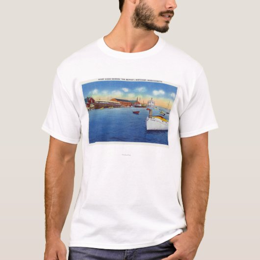 Wharf Scene die het scheepvaartschip toont T-shirt (Voorkant)