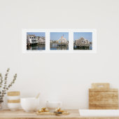 Wharf Scene Nantucket, Massachusetts Triptych Poster (Keuken)