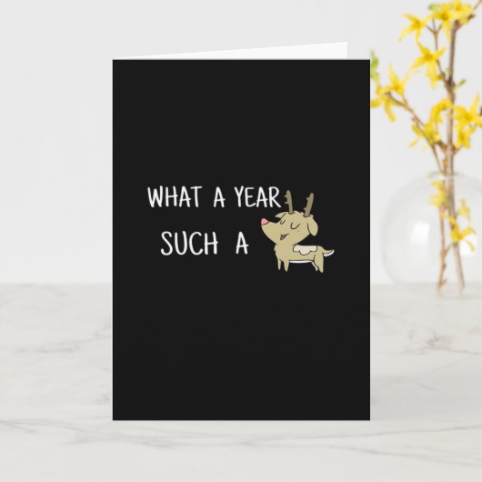 What A Fun Deer Moment Retro Style Kaart (Gele Bloem)