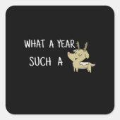 What A Fun Deer Moment Retro Style Vierkante Sticker (Voorkant)