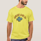 “What Am I?” Puzzle Piece T-Shirt – Fun Retro Ridd (Devant)