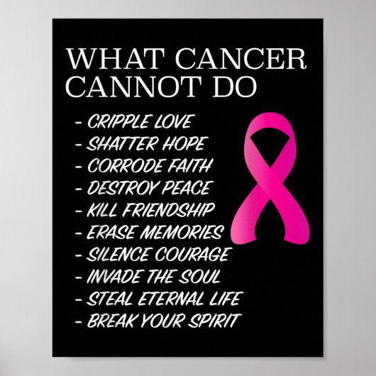What Cancer Cannot Do - _ Awareness - Insration  Poster (Voorkant)