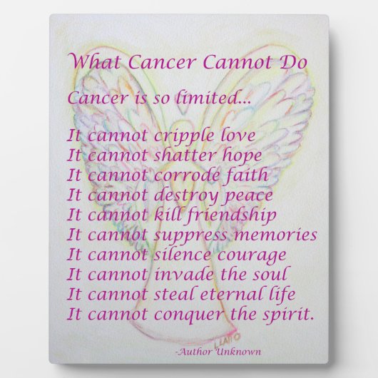 What Cancer Cannot Do Poem Angel Painting Plaque (Devant)