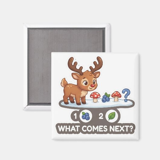 What Comes Next? Reindeer Pattern Learning Magnet Magneet (Voorkant / Achterkant)