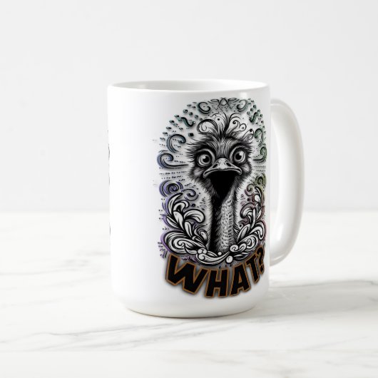 "What? Cute Ostrich" Mug (Devant droit)