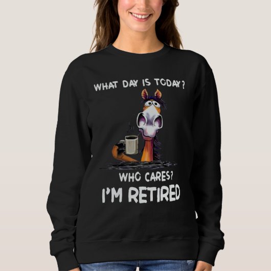 What Day Is Today Who Cares I'm Retired Trui (Voorkant)