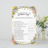  What Did the Groom Say Tea Party Bridal Game (Staand voorkant)