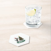 What Funny Cat Pushing Christmas Tree Over Cat Xma Kartonnen Onderzetters (Insitu)