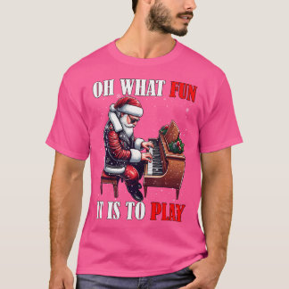What Funny It Is To Play Christmas Santa Playing P T-shirt