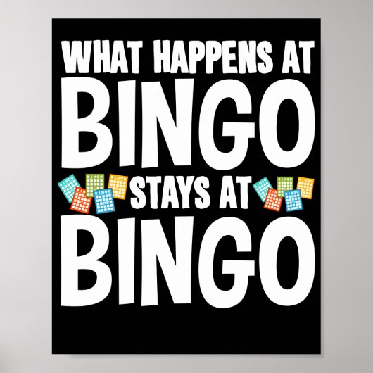 What Happens At BingoStays At Bingo Funny Lucky Poster (Voorkant)