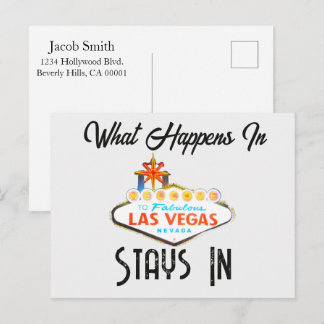 What Happens in Vegas Stays in Las Vegas Night Briefkaart