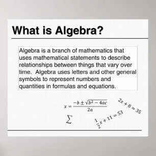 What is Algebra? Poster