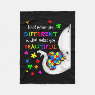 What Makes You Different Elephant Mom Autism Child Fleece Deken