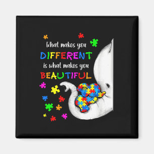 What Makes You Different Elephant Mom Autism Child Magneet
