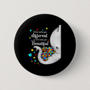 What Makes You Different Elephant Mom Autism Child Ronde Button 5,7 Cm