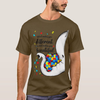 What Makes You Different Elephant Mom Autism Child T-shirt