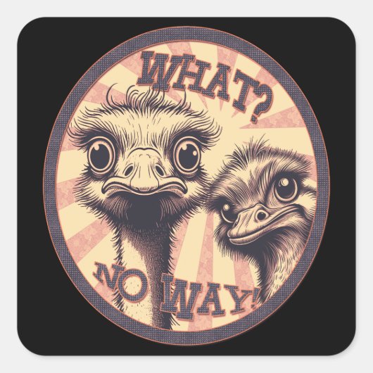 What No Way Ostriches Sticker Sheet (Voorkant)