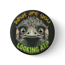 What Ostrich Funny Face Button