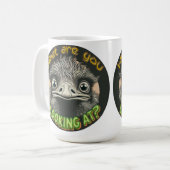 What Ostrich Funny Face Mug Koffiemok (Voorkant links)