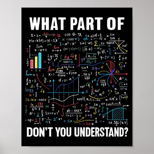 What Part Of Don't You Understand _ Funny Math Tea Poster (Voorkant)
