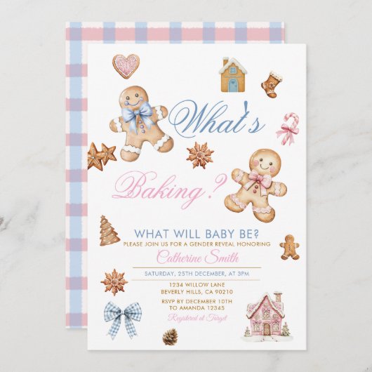 What’s Baking Gingerbread Gender Reveal Invitation (Devant / Derrière)