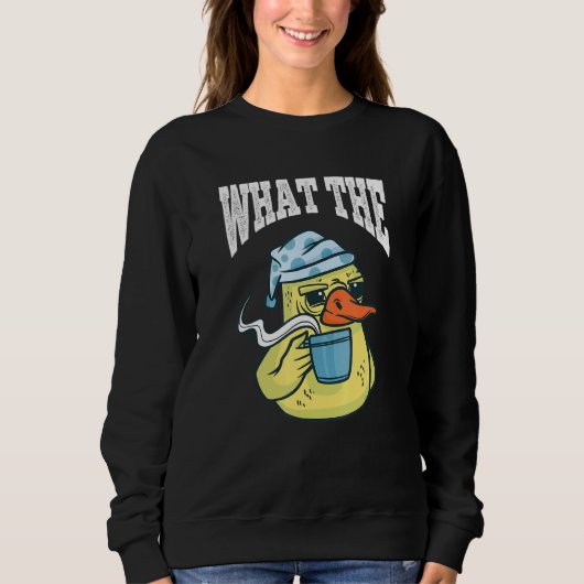 What The Duck Duck Morning Grouch Coffee Rubber Du Trui (Voorkant)