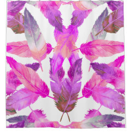 What the Flock! Flamingo Pink feathers  Douchegordijn