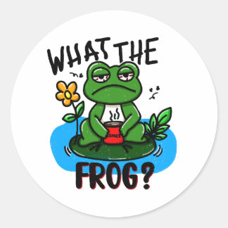 What the frog? ronde sticker