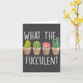 What The Fucculent Cactus Succulent Plant Gift  Kaart (Gele Bloem)
