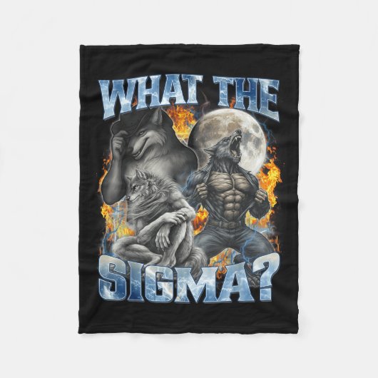 What The Sigma Cool Funny Alpha Wolf Werewolf Boot Fleece Deken (Voorkant)