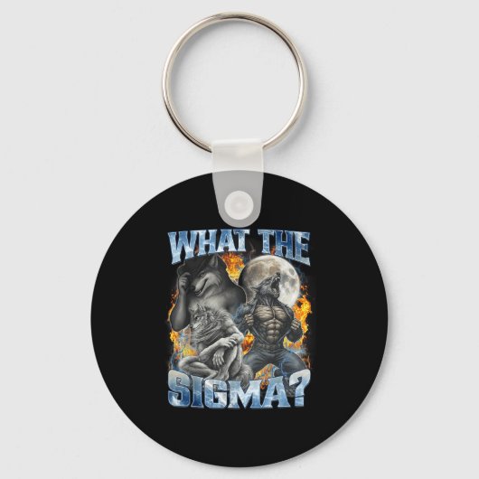 What The Sigma Cool Funny Alpha Wolf Werewolf Boot Sleutelhanger (Voorkant)