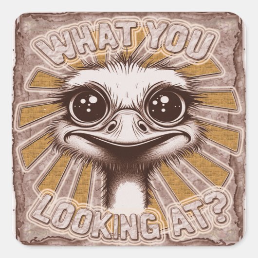 What You Looking At Ostrich Sticker Sheet (Voorkant)
