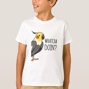 Whatcha Doin Parrot kijkt naar jou T-shirt