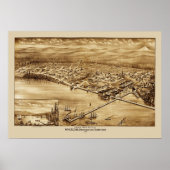 Whatcom Washington Panoramic Map 1888 Poster (Voorkant)