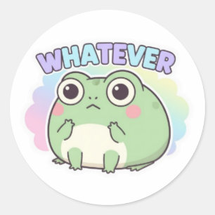Whatever Kikker Sticker Schattige Ogen Rol Kikker