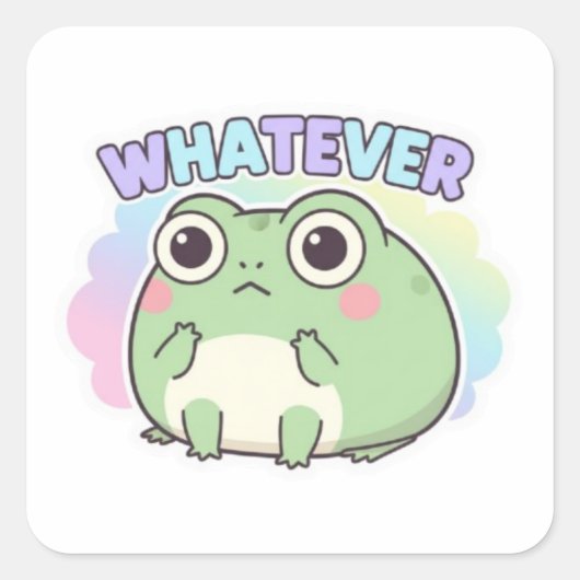 Whatever Kikker Sticker Schattige Ogen Rol Kikker (Voorkant)